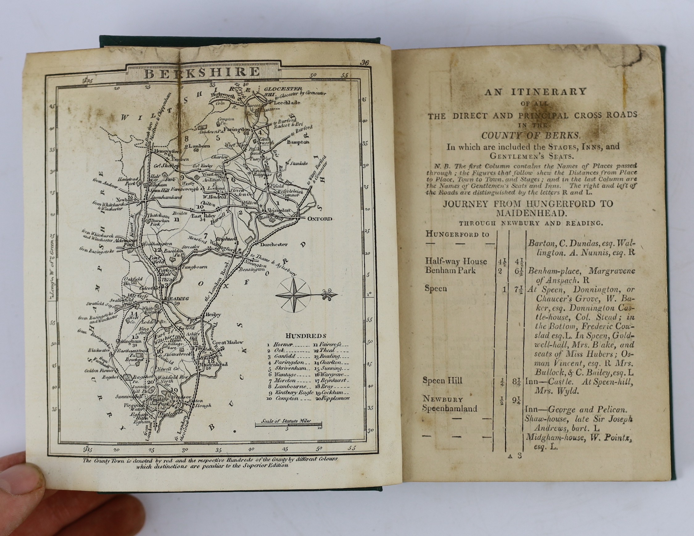 BERKS: The Journey - Book of Berkshire: with particular accounts of Windsor and its Castle, Eton and Reading. folded map and engraved text illus.; original coloured pictorial wrappers